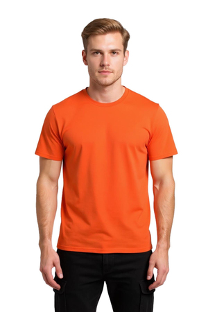 Bisiklet Yaka Turuncu T-shirt