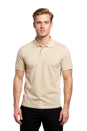 Polo Yaka Bej T-shirt