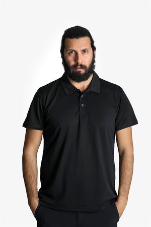 Polo Yaka Siyah T-shirt