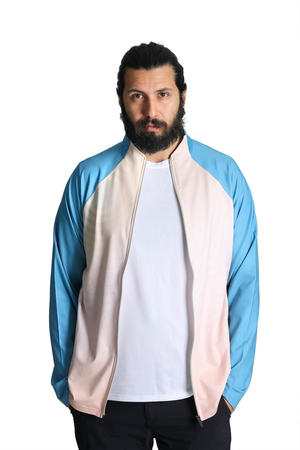 Relax Tam Fermuarlı Mavi Sweatshirt