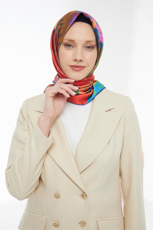 Polyester Saten Eşarp Vorj