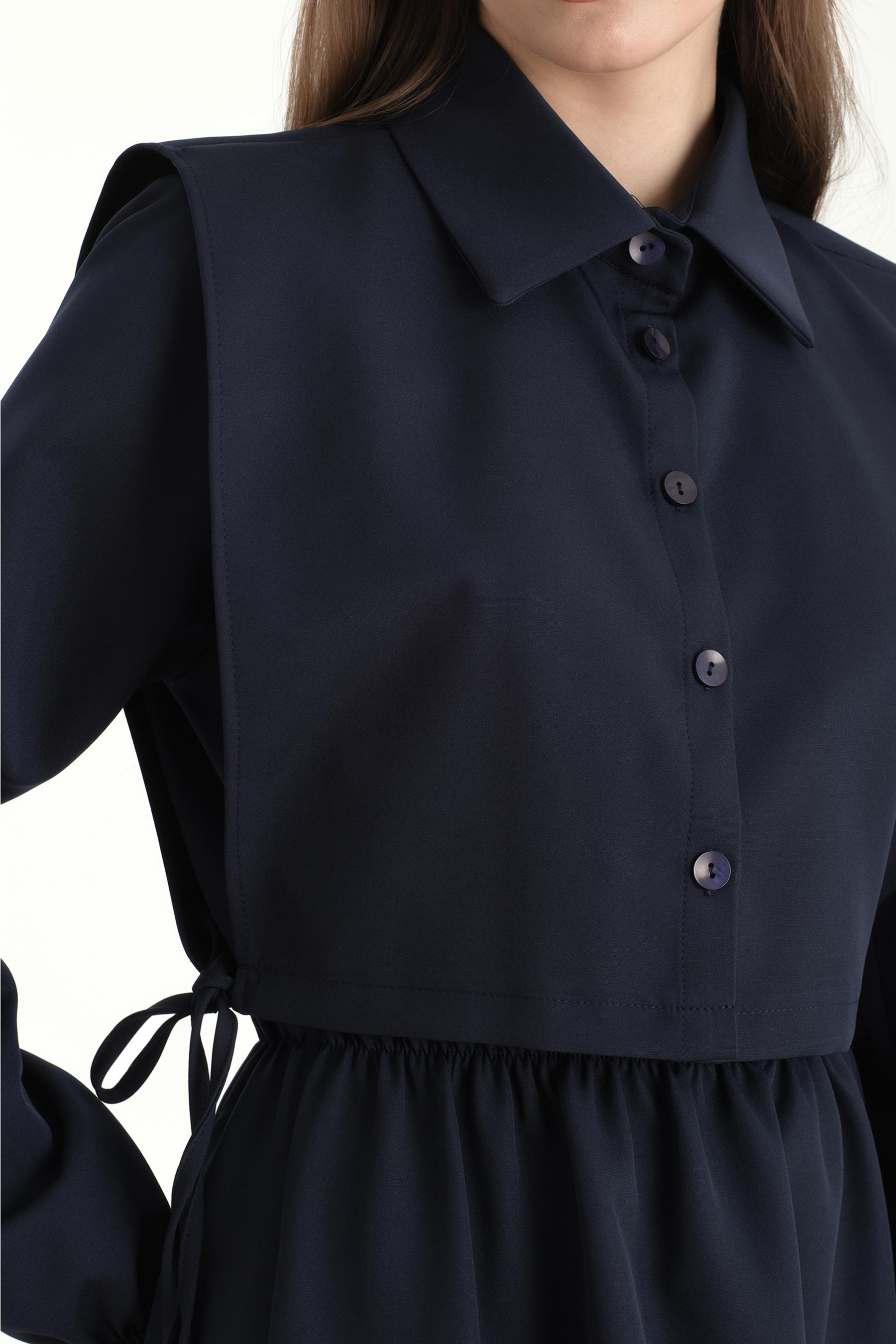 Crop Yelekli Elbise Lacivert