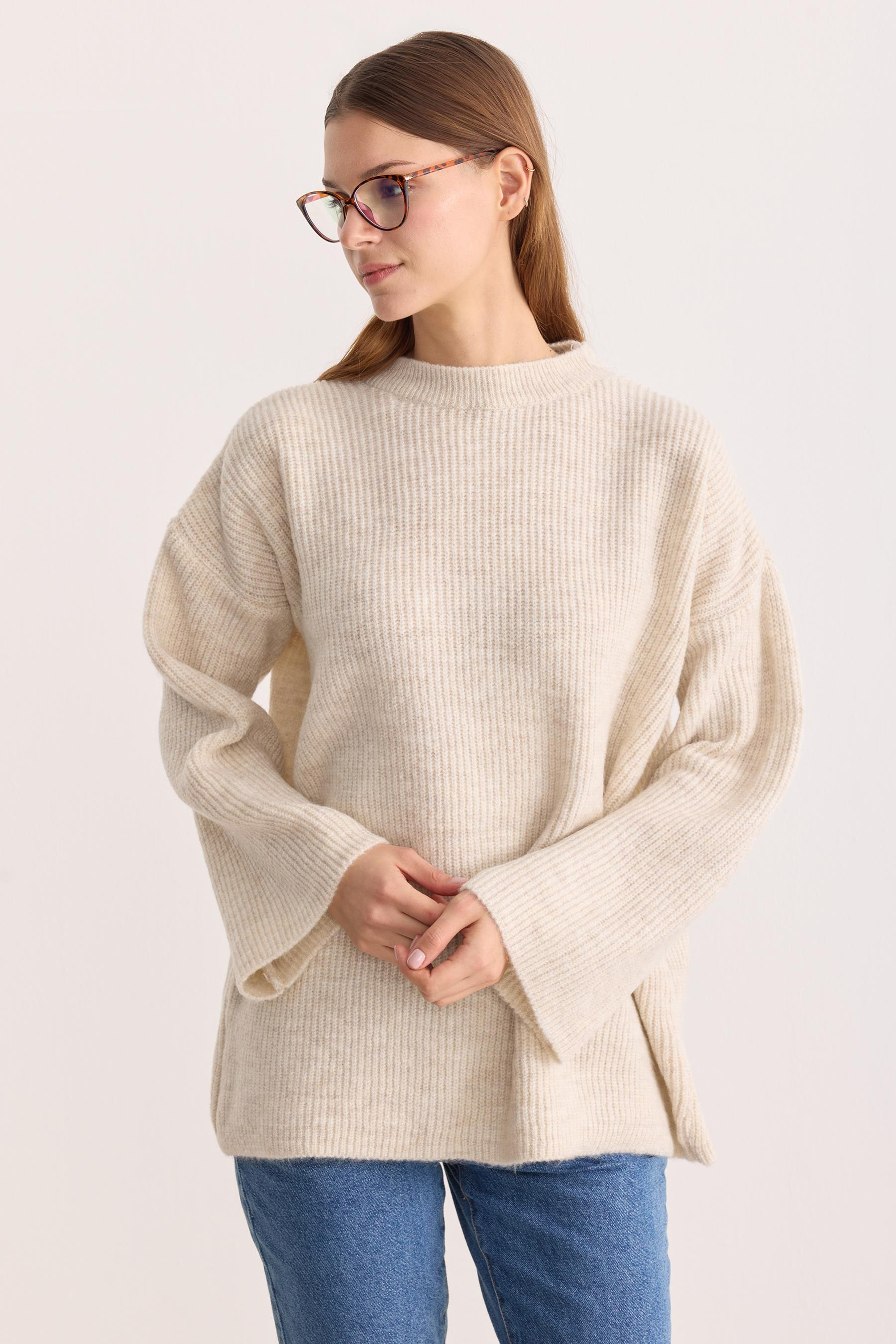 Kobe Oversize Triko Kazak Bej