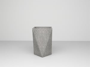 Prizma Serisi Köşeli Beton Gri Saksı