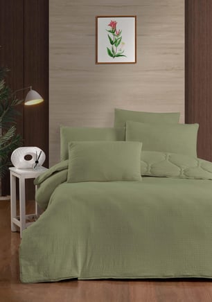 Emboss Verde Çift Kişilik Yorgan Seti