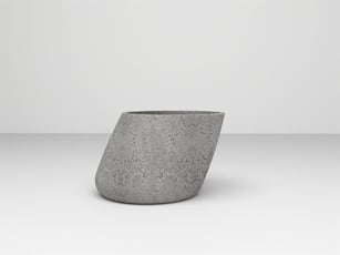 Flora Serisi Yuvarlak Beton Gri Saksı