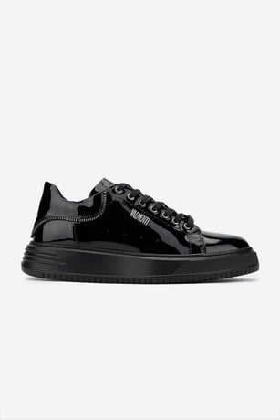 Valmenti Erkek Hakiki Deri Siyah Rugan Sneakers & Spor Ayakkabı