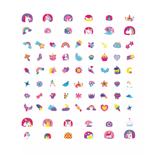 Avenir Simli Tırnak Çıkartmaları - Unicorns