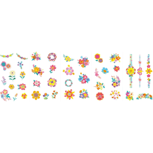 Avenir Tırnak Çıkartmaları ve Dövme Seti - Flower