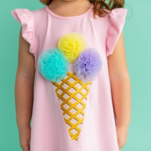 Bebeğim ve Ben Elbise -  Pembe Ice Cream