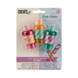 Create It Dudak Balmı Seti - Pipetli Bardaklar - Candy Explosion