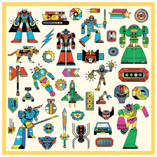 Djeco Çıkartmalar - Robotlar