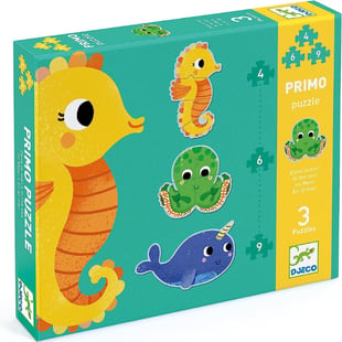 Djeco Dev Puzzle - Deniz Canlıları 4-6-9 Parça