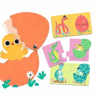 Djeco İkili Puzzle - Funny Eggs