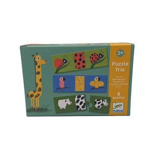 Djeco Üçlü Puzzle - Naked Animals