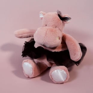 Doudou Tütülü Pembe Hipopotam 22 cm