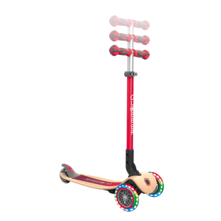 Globber Primo Wood Katlanabilir Işıklı Scooter - Kırmızı
