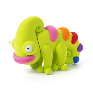 Hey Clay Yaratıcı Kil Seti - Chameleon, Gastropoda, Axolotl