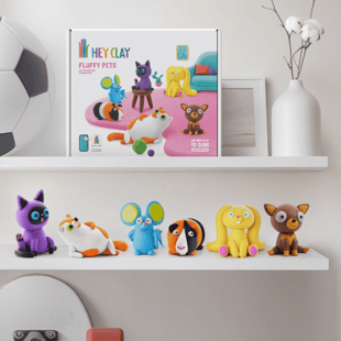 Hey Clay Yaratıcı Kil Seti - Fluffy Pets
