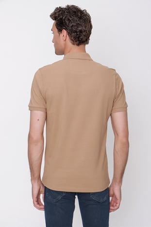 Erkek Safari Basic Düz %100 Pamuk Slim Fit Dar Kesim Kısa Kollu Polo Yaka Tişört