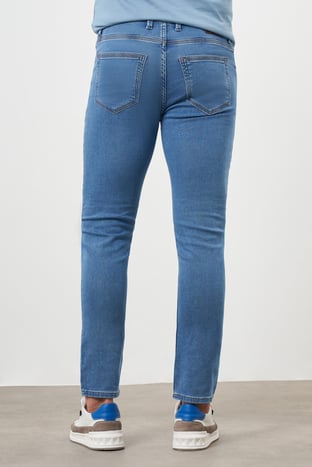 Morven Erkek Mavi Denim 5 Cep Slim Fit Jean Kot Pantolon