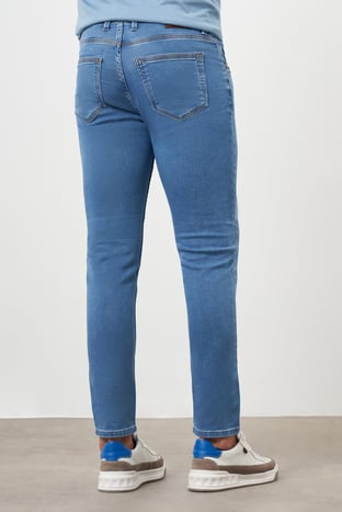 Morven Erkek Mavi Denim 5 Cep Slim Fit Jean Kot Pantolon