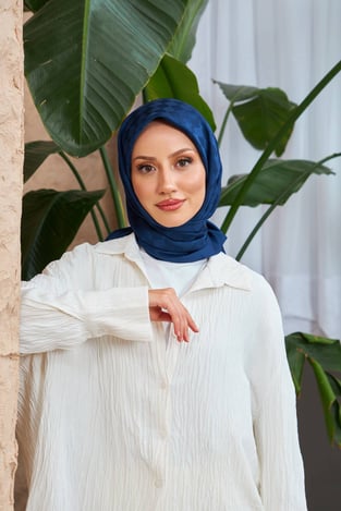 Dama Jakarlı Eşarp Lacivert 9900-18