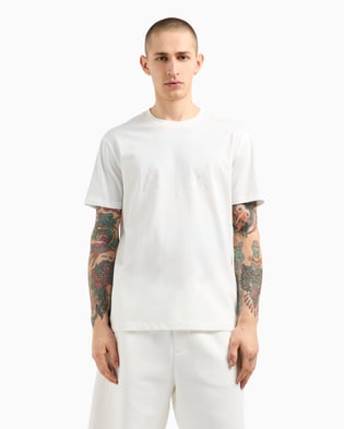 ARMANI EXCHANGE Armani Exchange Erkek Kısa Kol AX Yazı Desen Pamuklu Bisiklet Yaka Beyaz T-Shirt XM000325 AF10364-U0009