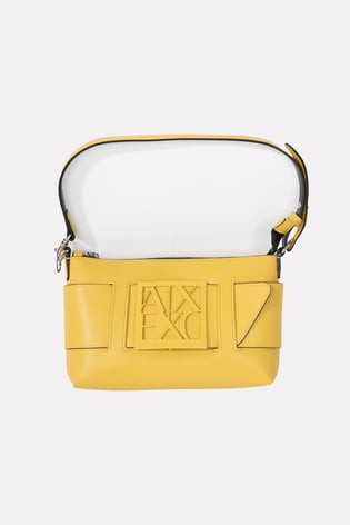 ARMANI EXCHANGE Armani Exchange Kadın Deri AX Yazı Desenli İç Bölmeli Kısa Ve Uzun Askılı Sarı Omuz Çantası 942907 0A874-U2159