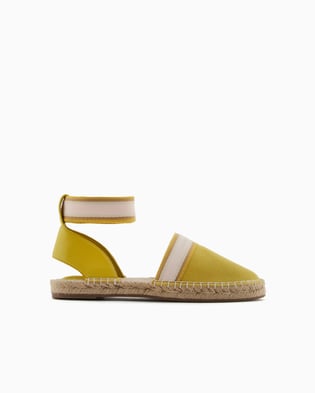 ARMANI EXCHANGE Armani Exchange Unısex Kontrsat Detaylı Bilek Bantlı Hasır Detaylı Taban Sarı Espadril XDS006 XV923-00527