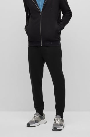 BOSS BOSS Erkek Logolu Basic Regular Fit Kısa Kollu Siyah Eşofman Altı 50481251-001