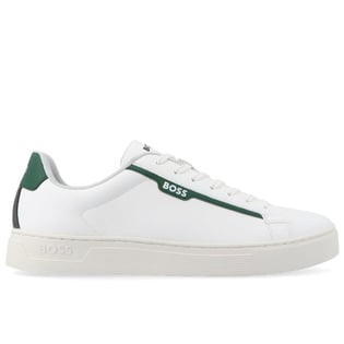 BOSS BOSS Erkek Marka Logolu Bağcıklı Kaydırmaz Tabanlı Günlük Yeşil - Beyaz Sneaker 50502869-130