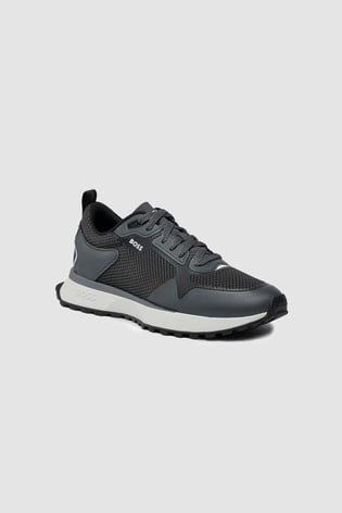 BOSS BOSS Erkek Marka Logolu Bağcıklı Kaydırmaz Tabanlı Günlük Antrasit Sneaker 50513195-060