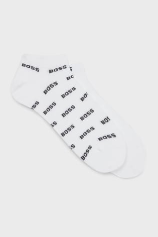 BOSS BOSS Erkek Pamuklu Esnek Kumaş Logolu Kısa Beyaz Çorap 50511423-100