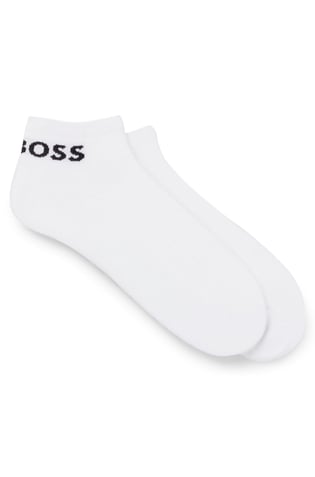 BOSS BOSS Erkek Pamuklu Logolu Dokuma Kumaş Beyaz Çorap 50469859-100