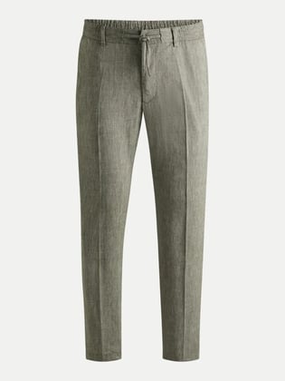 BOSS BOSS Erkek Regular Fit Normal Bel Düz Paça Denim Haki Pantolon 50540480-302