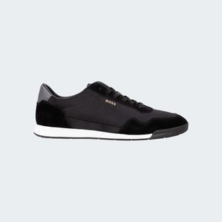 BOSS  BOSS Erkek Süet Düşük Bilekli Rahat Taban Deri Siyah Sneaker 50548864-001