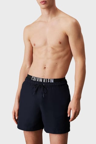 Calvin Klein Calvin Klein Erkek Beli İp Bağlamalı ve Lastikli Hızlı Kuruyan Normal Kesim Lacivert Şort KM0KM01093-CEF