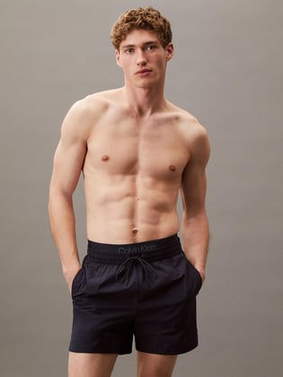 Calvin Klein Calvin Klein Erkek Beli Lastikli ve İp Bağlamalı Çabuk Kuruyan İnce Kumaşlı Lacivert Şort KM0KM01104-CEF