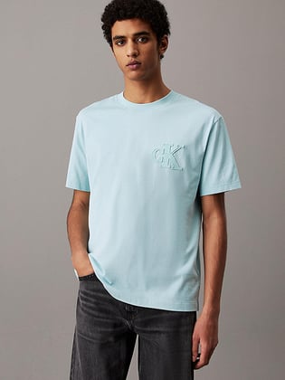 Calvin Klein Calvin Klein Erkek Bisiklet Yaka Kısa Kol Regular Fit Pamuıklu Yeşil T-Shirt J30J327494-MR5