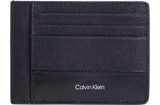 Calvin Klein Calvin Kleın Erkek Dikiş Detaylı Rahat Taşınabilir Deri Siyah Kartlık K50K512690-BEH