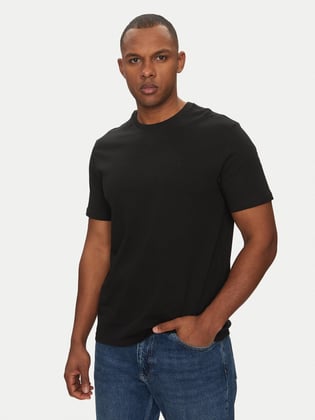 Calvin Klein Calvin Klein Erkek Dokuma Bisiklet Yaka Kısa Kollu Günlük Siyah T-Shirt LV040HM265-UB1