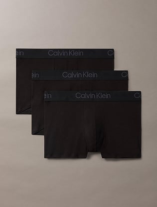 Calvin Klein Calvin Klein Erkek Elasitk Logolu Bel Bantlı Nefes Alabilen Dokuma Kumaş 3'lü Siyah Boxer LV00NB4192-UB1
