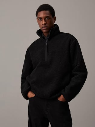 Calvin Klein Calvin Kleın Erkek Geniş Kesim Dik Yakalı Fermuar Kapamalı Cepli Siyah Ceket J30J326679-BEH