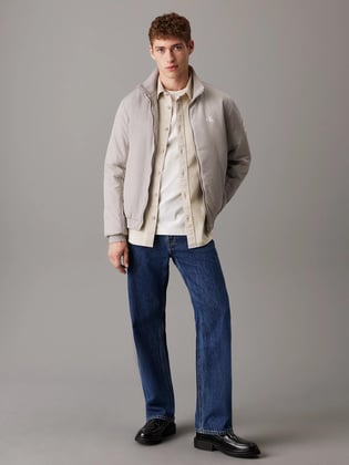 Calvin Klein Calvin Kleın Erkek Kapşonlu Yaka Fermuarlı Uzun Kollu Gri Ceket J30J325592-PB3