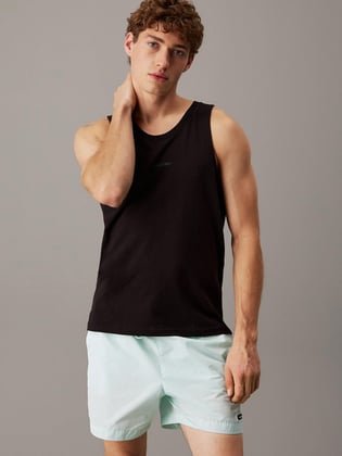 Calvin Klein Calvin Klein Erkek Kolsuz Dar Yuvarlak Yaka Pamuklu Siyah Atlet KM0KM01139-BEH
