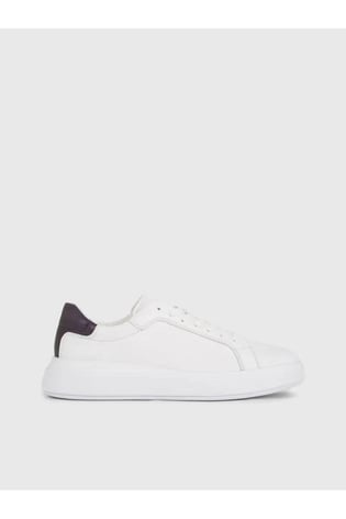 Calvin Klein Calvin Kleın Erkek Marka Logolu Bağcıklı Kaydırmaz Tabanlı Günlük Beyaz Sneaker HM0HM01288-0K8