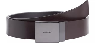 Calvin Klein Calvin Kleın Erkek Metal Plaka Tokalı Deri Kahverengi Kemer K50K512660-GE7