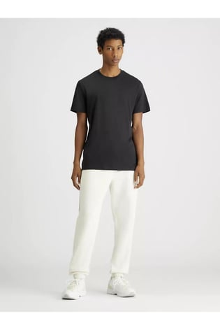 Calvin Klein Calvin Kleın Erkek Pamuklu Logolu Lastikli Normal Bel Beyaz Spor Eşofman Altı J30J325659-YBI