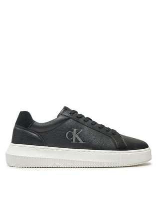 Calvin Klein Calvin Kleın Erkek Rahat Düz Taban Deri Siyah Sneaker YM0YM01253-0GM